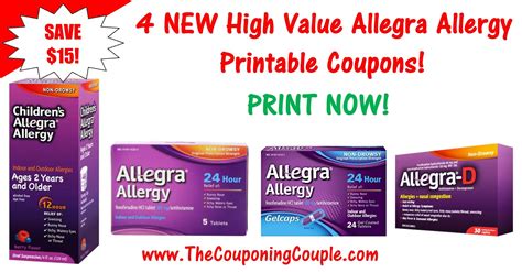 2 New Allegra Printable Coupons 8 In Savings Print Now