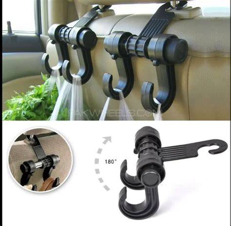 2 Pack Heavy Duty Car Seat Headrest Hooks, Universal Double Hook ... - raincitystudios.com