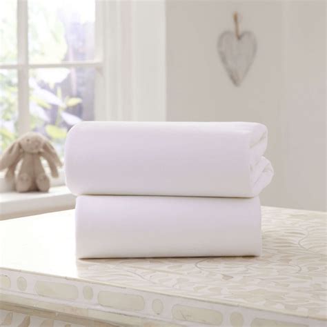 2 Pack White Universal Bedside Crib Fitted Sheets