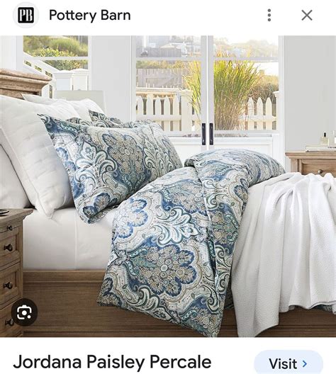 2 Pc Pottery Barn JORDANA PAISLEY Duvet King W/1 …