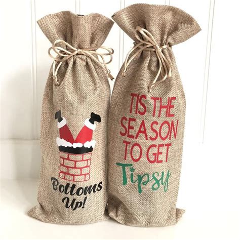 2 Pcs Christmas Bottle Cover Xmas Wine Bag Christmas Wine Bottle ...