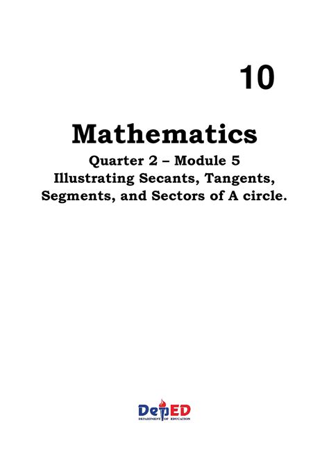 2 Q2 Math Module 2 for Quarter 2 Mathematics 10 Mathematics Quarter