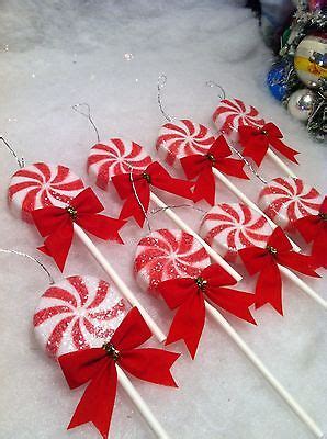 2 Red and White Peppermint Candy Ornaments 4 Inches - eBay