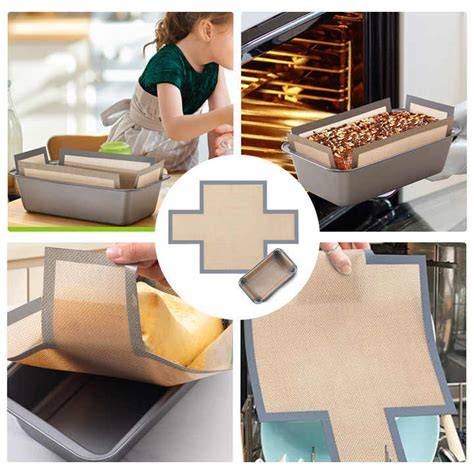 2 Silicone Baking Mats NonStick Bread Loaf Pan Liners Designed for ... - raincitystudios.com