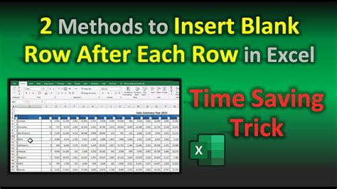 2 Ways to Insert Blank Row After Each Row in Excel Excel Trick YouTube