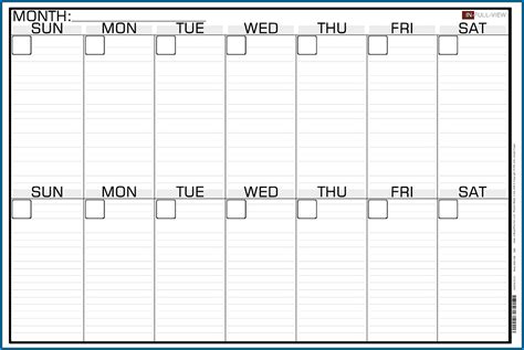 2 Week Calendar Template