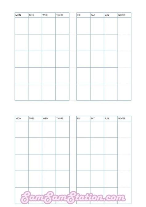 2 Year Pocket Calendar Template Calendar Template Printable