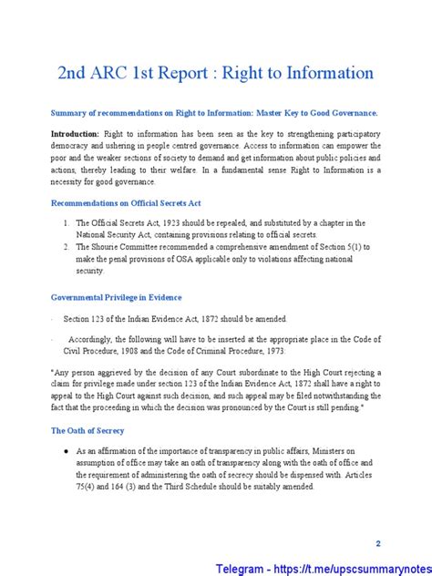 2 Arc Report Summary
