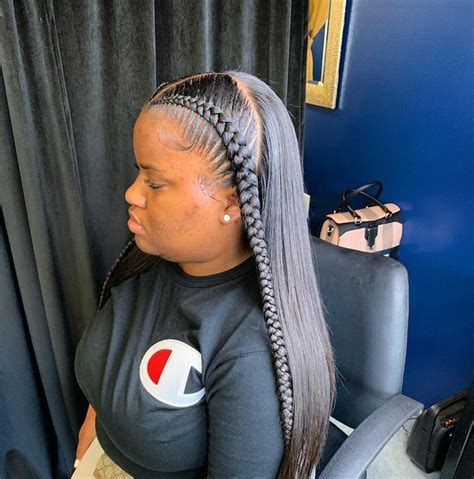 Two Braids With Quick Weave – ** 1-2 packs of PRE-stretched hair. (Or 1 package of 3 IN 1 PRE-STRETCHED HAIR. Styling lasts 1-1.5 weeks with proper home care WITHOUT REGISTRATION on the same day ** 1-2 packs of PRE-stretched hair. (Or 1 package of 3 IN 1 PRE-STRETCHED HAIR.. 