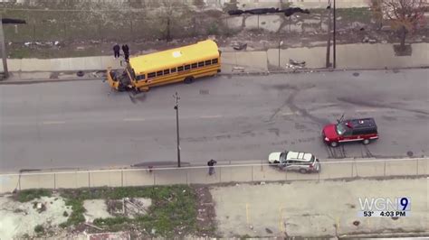 2 critical after Southwest Side crash involving school bus