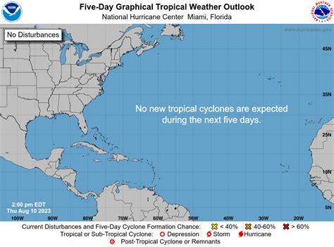 2 day atlantic tropical outlook. This is the last regularly scheduled Tropical Weather Outlook of the 2023 Atlantic Hurricane Season. Routine issuance of the Tropical Weather Outlook will resume on May 15, 2024. During the off-season, Special Tropical Weather Outlooks will be issued as conditions warrant. $$ Forecaster Cangialosi NNNN. 