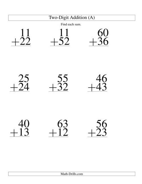 2 Digit Addition No Regrouping Worksheets K5 Learning Touch Math Double Digit Addition Worksheets - Touch Math Double Digit Addition Worksheets