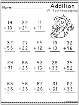 2 Digit Addition Without Regrouping Math Salamanders Touch Math Double Digit Addition Worksheets - Touch Math Double Digit Addition Worksheets