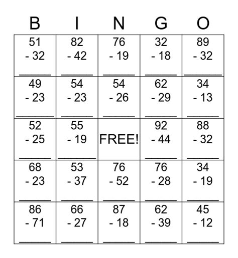 2 digit bingo