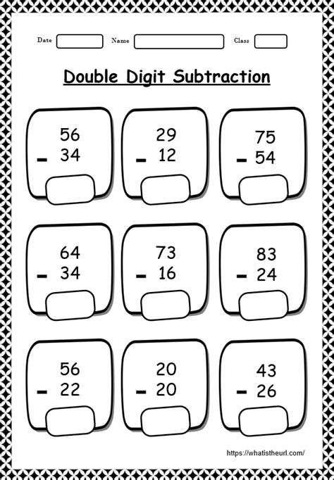 2 Digit Subtraction Worksheets Subtraction Within 100 Double Digit Subtraction With Borrowing - Double Digit Subtraction With Borrowing