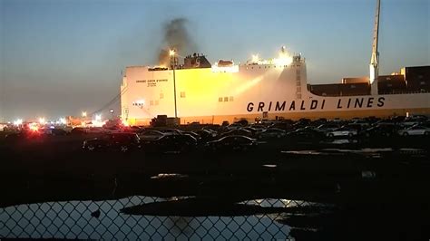 2 firefighters die battling blaze on New Jersey ship carrying 5,000 cars