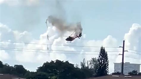 2 injured when a fire rescue helicopter crashes in Pompano Beach, Florida