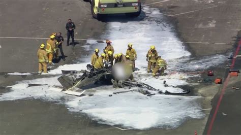 2 killed in fiery plane crash at Van Nuys Airport