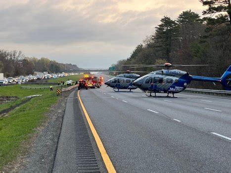2 medical helicopters respond to serious crash on I-95 in Newbury