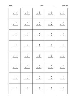 2 Minute Math Fact Fluency 40 Single Digit 2 Minute Math Worksheets - 2 Minute Math Worksheets