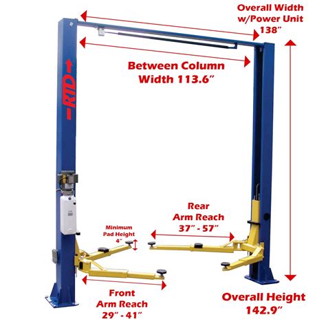 A 4-post car lift is all you need! EDITOR'S PICK. Dannmar D49 4-Post Car Lift. Dimensions: 176.5" X 89" X 114.5". 70" maximum rise. 9000 lbs. maximum weight capacity. Uses an electric-hydraulic power system. Can accommodate cars measuring less than 165.5" in wheelbase and 72.5" wide. CHECK LATEST PRICE.