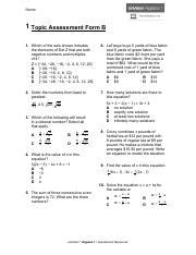 2 topic assessment form a algebra 1.  - brainly.  View Kami Export - Areli...