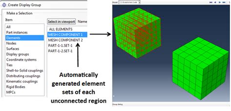 2 unconnected regions in the model abaqus