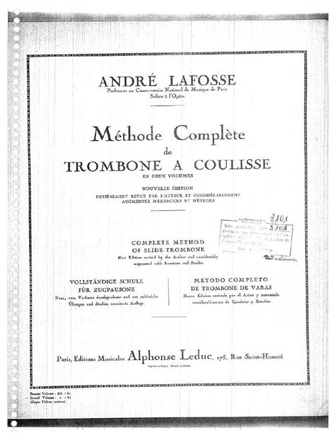 2 Volume Methode Complete De Trombone A Coulisse Andre Lafosse 3 2