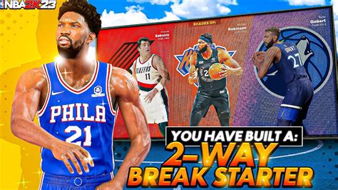 2 way break starter 2k23. Here is the best NBA 2K23 point guard build, which is also a new 2-way overpowered demigod build, come and see its details. Best NBA 2k23 PG Build – New 2-Way Overpowered Demigod Build. Best NBA 2K23 Point Guard Build . Physical Profile • Height: 6'8” • Weight: 180 lbs • Wingspan: 7'6″ • Body Shape: Compact. Build Stats. Finishing ... 