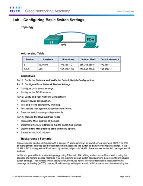 Full Download 2 1 1 6 Lab Configuring Basic Switch Settings 