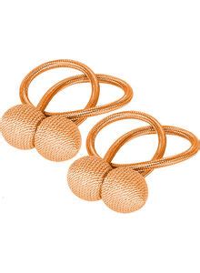 2-Piece Curtain Tiebacks Magnetic Holder Set Gold