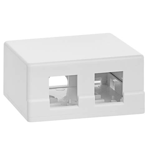 2-Port Surface-Mount Box for Keystone Jacks, White