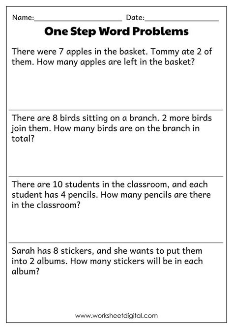 Read Online 2 Step Word Problems 1St Grade 