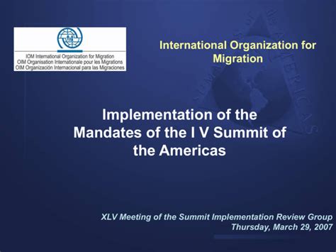 2. Mechanism initiative - International Organization for Migration