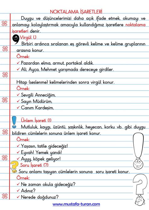 2. Sınıf – Noktalama İşaretleri Konu Anlatımı – İlkokul Sınav Etkinlik.