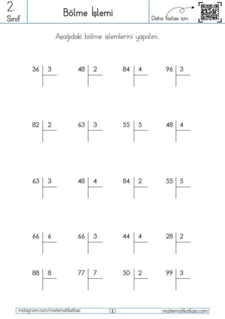 2. Sınıf Matematik Bölme İşlemi Çalışma Kağıdı Çalışma Kağıdı. 