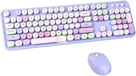 2.4G Wireless Keyboard Mouse Combo, Cute Typewriter Flexible …