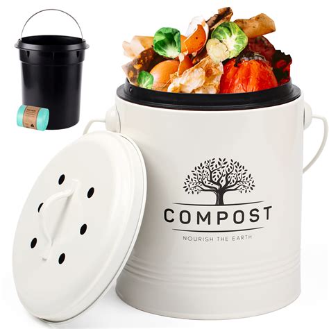 2.6 Gallon Kitchen Compost Bin with Lid and Handle - raincitystudios.com