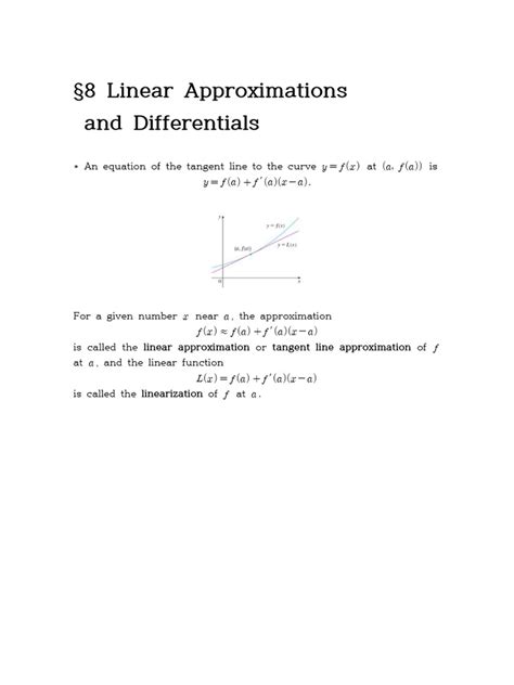 2.8 Linear Approximations and Differentials PDF Sphere Volume