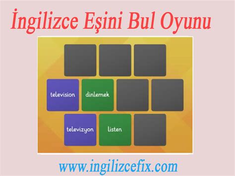 2.Sınıf 1.Ünite Eşini Bul Oyunu Oyna 2 ingilizceFix.