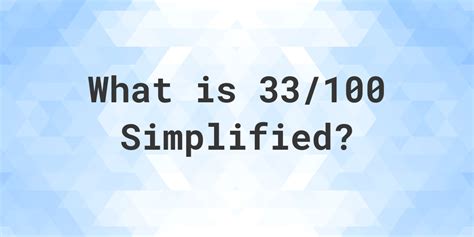 20/33 Simplified - Calculation Calculator