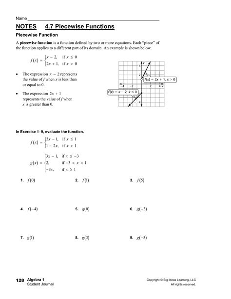 20++ Worksheet Piecewise Functions Answer Key Worksheets Decoomo