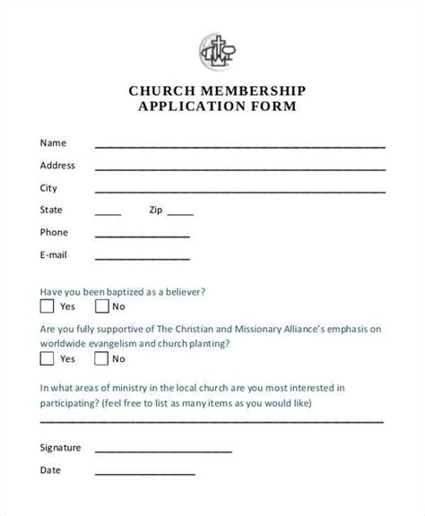 20+ Church Membership Form Templates in PDF DOC Free & Premium