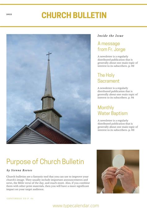 20+ Free Church Bulletin Templates (Word, PDF)