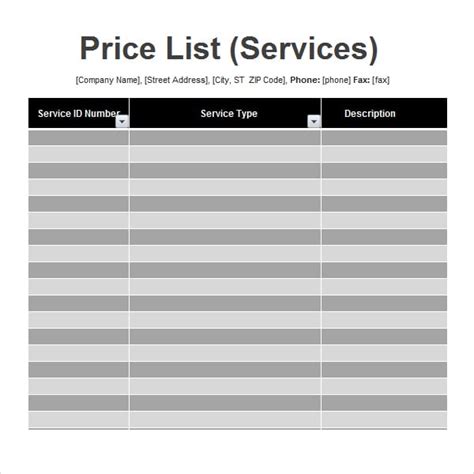 20+ Price list templates Word Excel PDF Formats