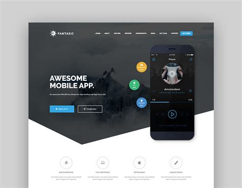 20 Best HTML Mobile App Landing Page Templates Web & Graphic Design