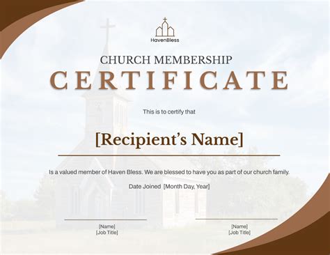 20 Church Certificate Templates Free Printable Sample Designs