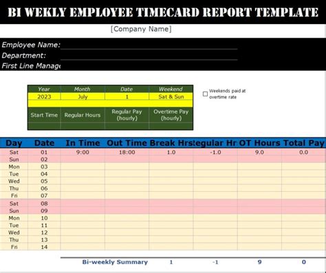 20 Employee Time Cards Template Best Template Design