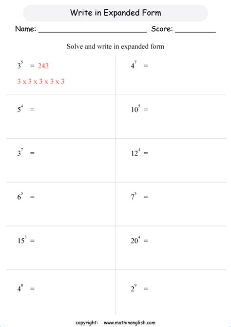 20 Expanded form with Exponents Worksheet Worksheet From Home