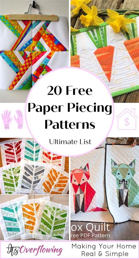 20 Free Paper Piecing Patterns For Beginners Print Downlaod
